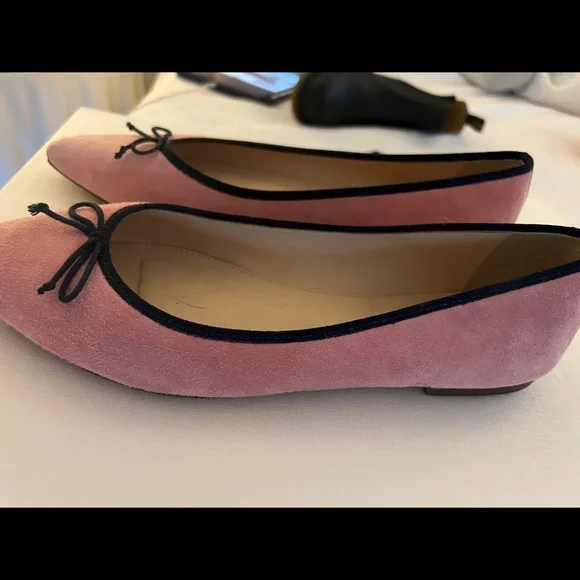 J Crew Suede Gemma Ballet Flats, Pink, Size 8 - Picture 2 of 5